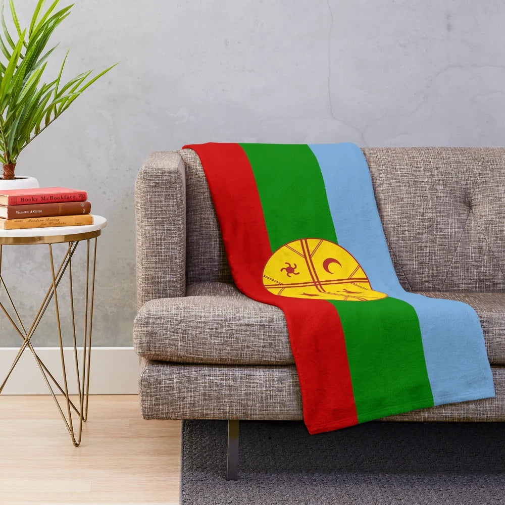 Mapuche flag inspired plush blanket
