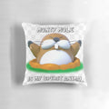 Soft, cuddly plush pillow featuring an illustration of the Mario character Monty Mole, the ideal home accent for Mario fans.