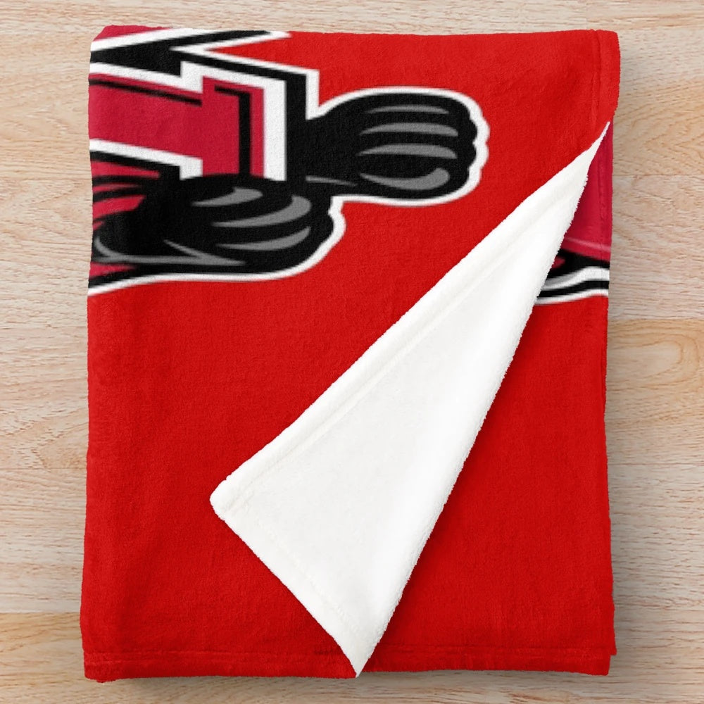 Marist Red Foxes plush blanket featuring the college mascot