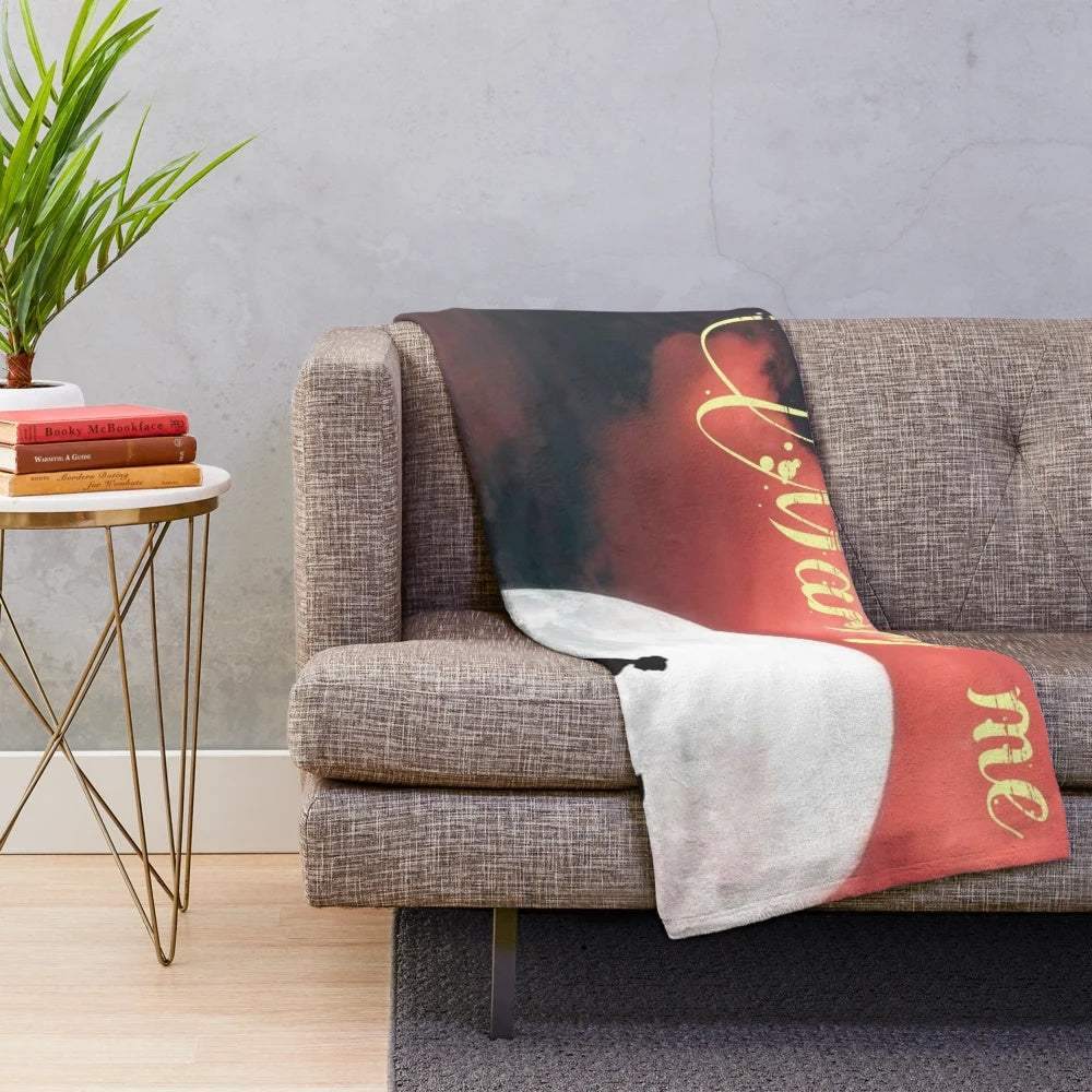 Soft, pink and black plush blanket with "Marry Me" design