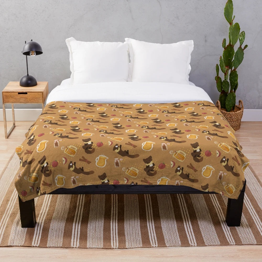 Marten Cider Repeating Pattern Plush Blanket