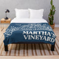 Martha's Vineyard map inspired plush blanket