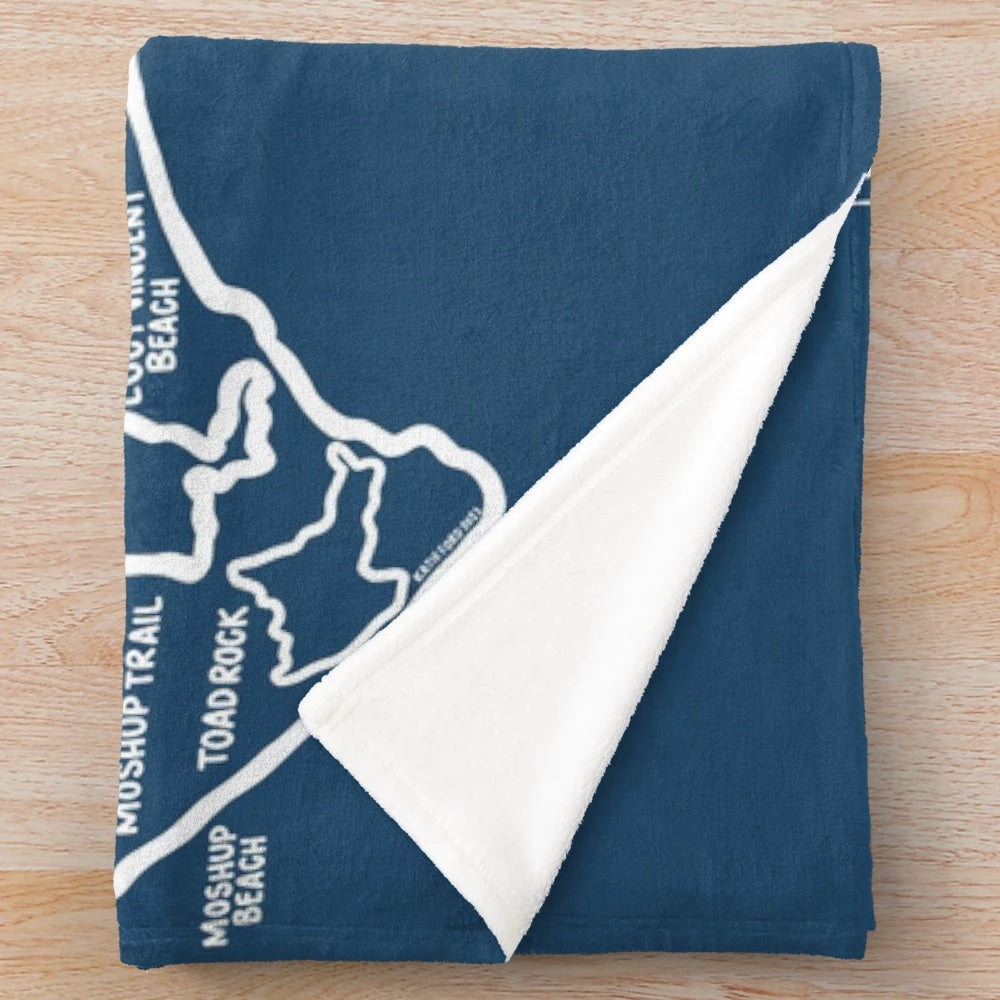 Martha's Vineyard map inspired plush blanket
