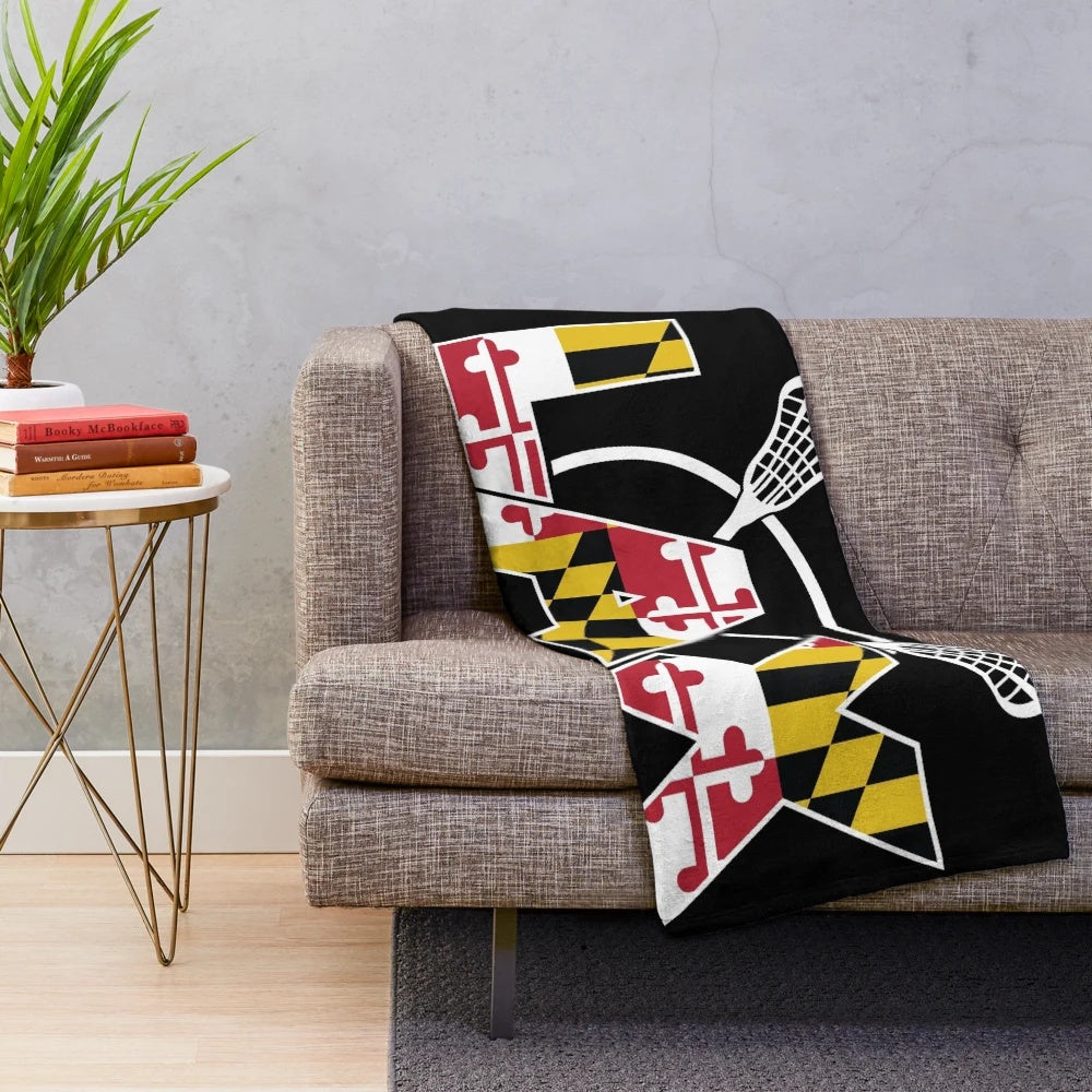 Maryland lacrosse plush blanket