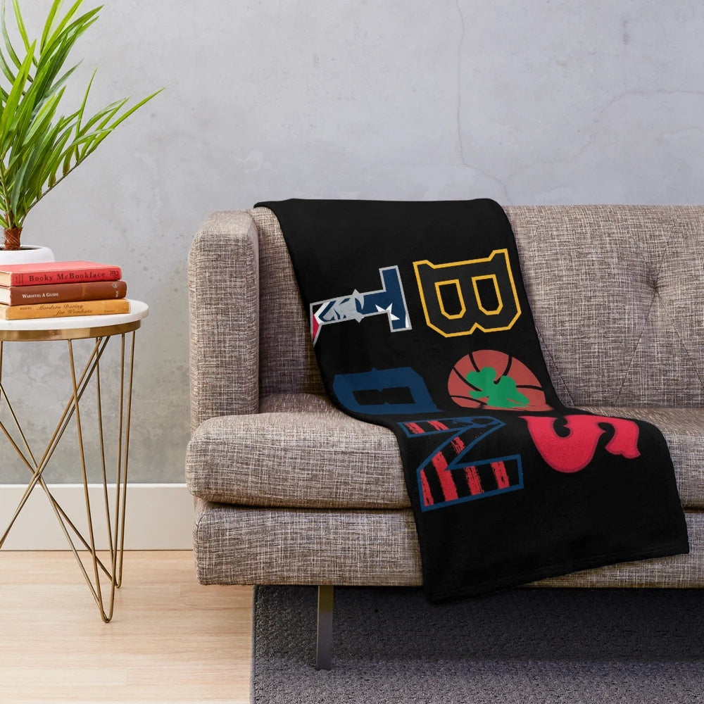 Boston sports plush blanket with team colors