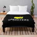 Masters golf plush blanket with green grass and golf club design