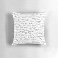 Pillow featuring a collage of mathematical equations, formulas, and numbers in a cozy design for math enthusiasts.