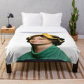Matthew Gray Gubler inspired plush blanket with actor's image and signature colors