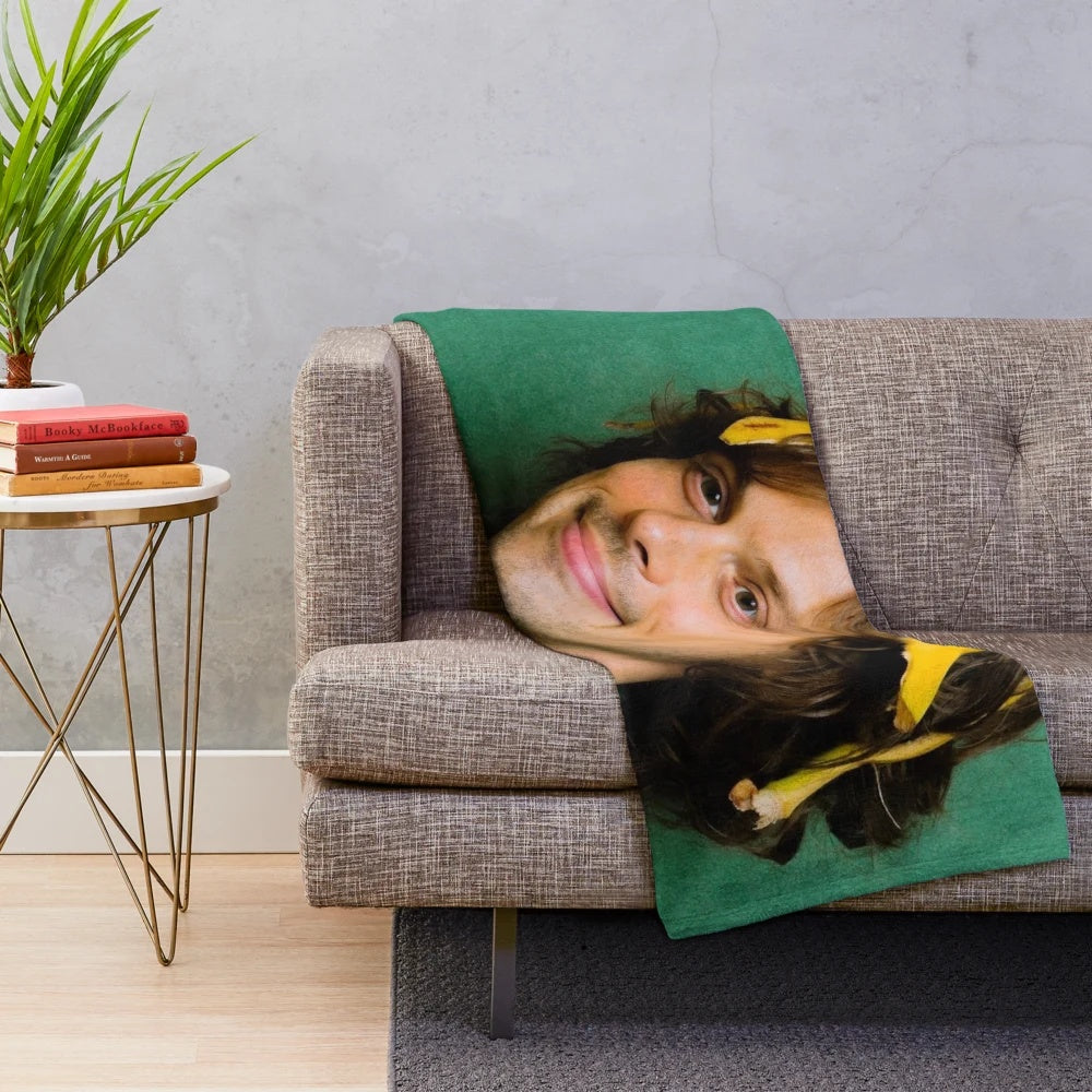 Matthew Gray Gubler inspired plush blanket featuring a banana