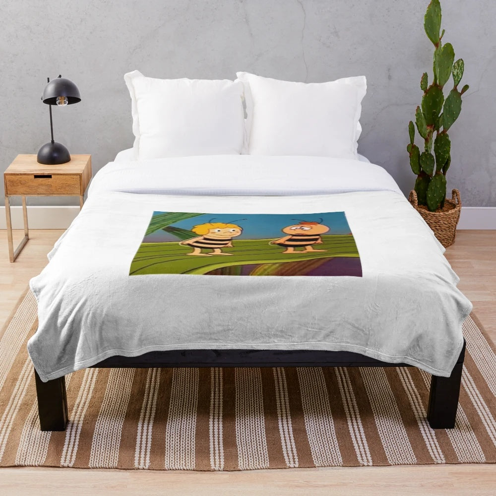 Maya the Bee inspired plush blanket for children