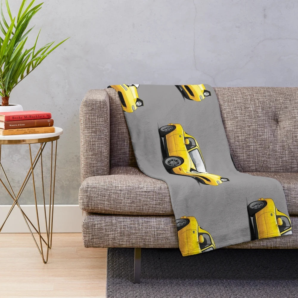 Cozy Mazda MX-5 Miata NA MK1 plush blanket with car illustration