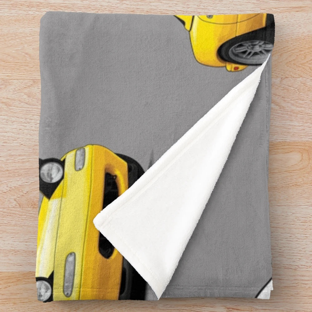 Cozy Mazda MX-5 Miata NA MK1 plush blanket with car illustration
