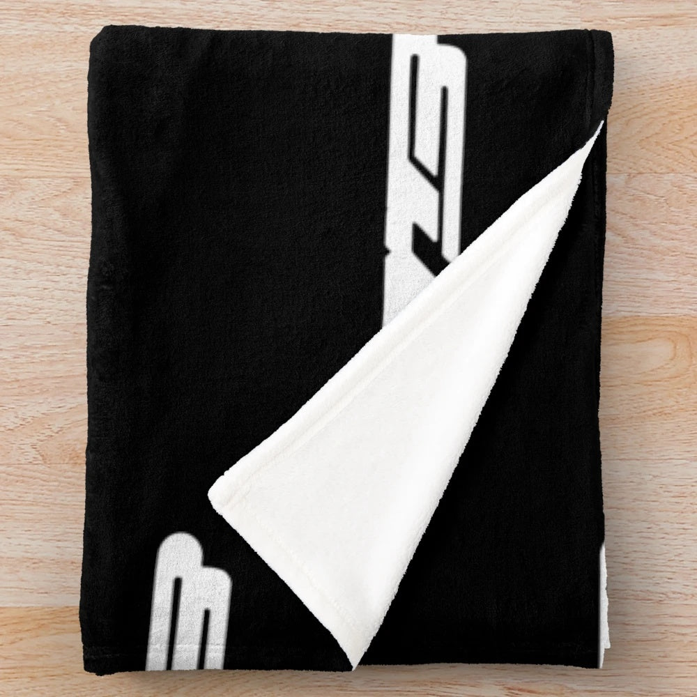 MB boats inspired plush blanket with blue, white, and pink colors