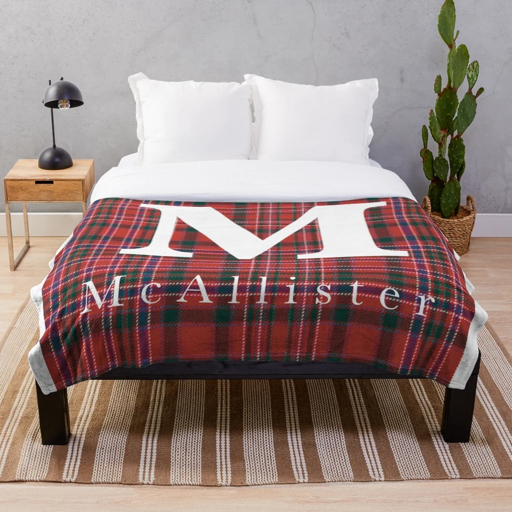 McAllister tartan plush blanket in a Scottish-inspired design