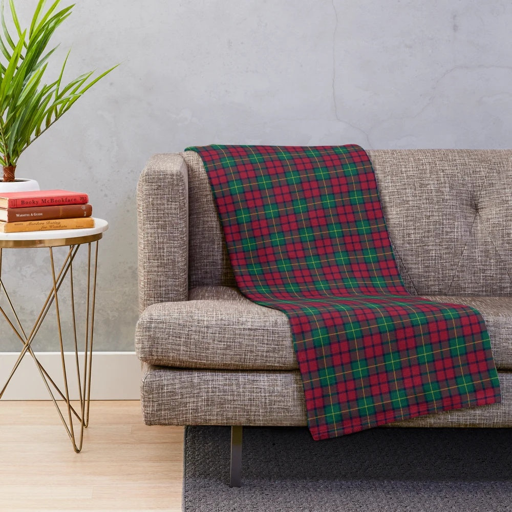 Clan McCarthy tartan plush blanket with traditional Scottish plaid pattern