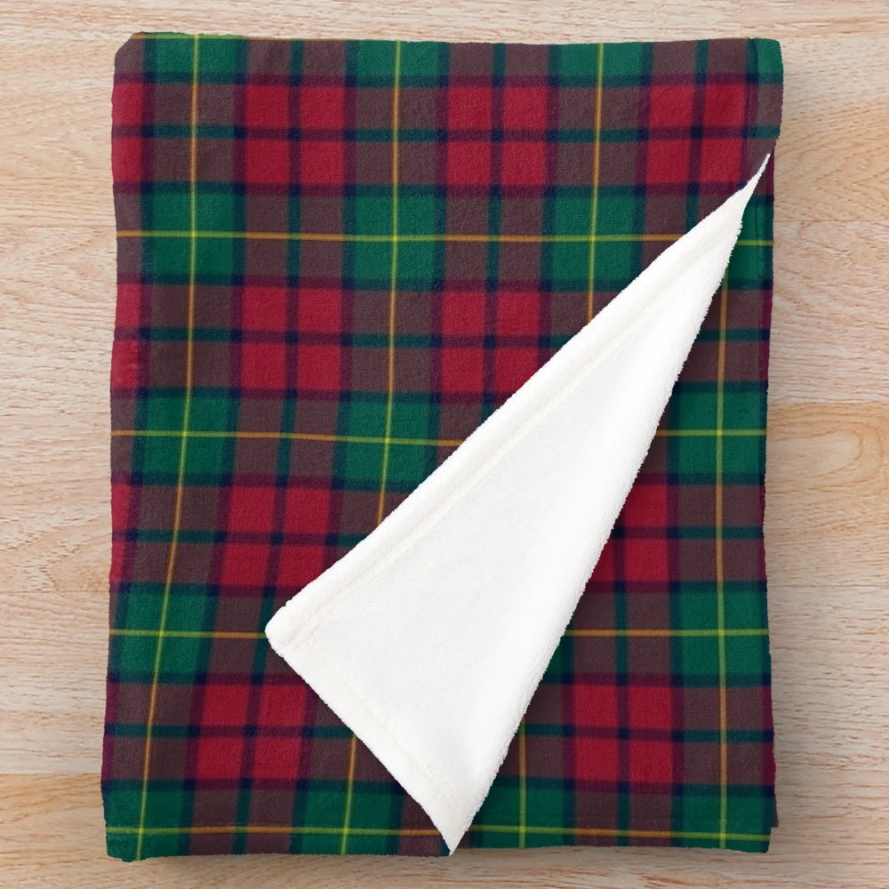 Clan McCarthy tartan plush blanket with traditional Scottish plaid pattern