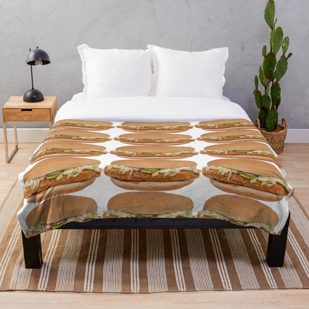 Plush McChicken-themed blanket for cozy home decor