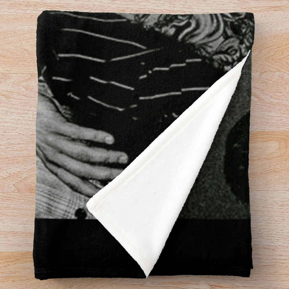 McFly-inspired plush blanket with the band's logo and artwork