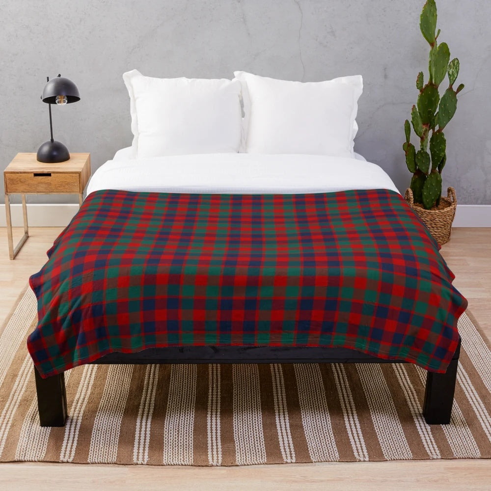 Soft and warm plush blanket with McGowan clan tartan pattern