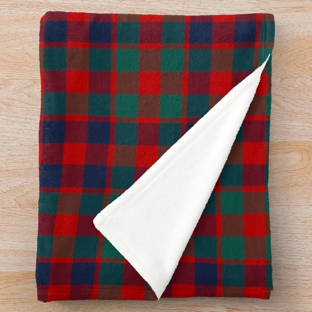 Soft and warm plush blanket with McGowan clan tartan pattern