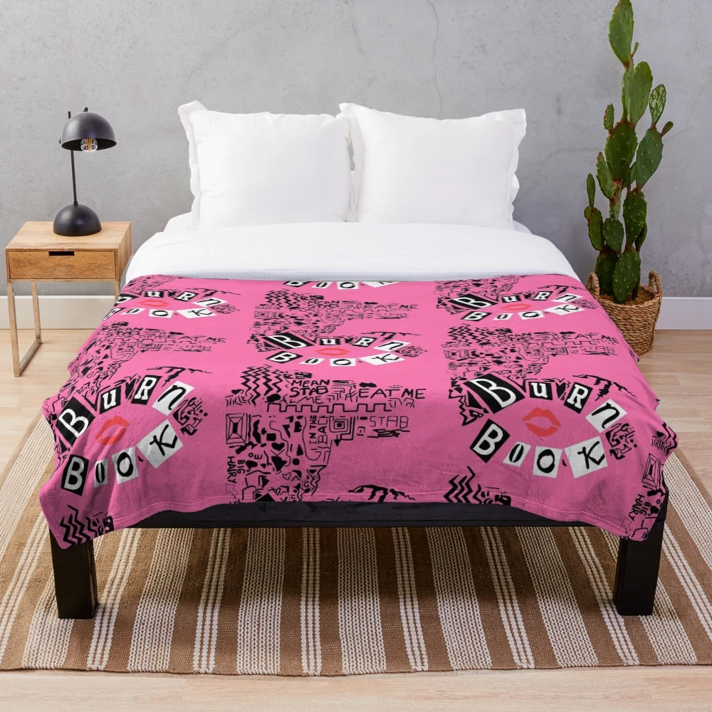 Mean Girls inspired plush blanket with aesthetic design and funny quote