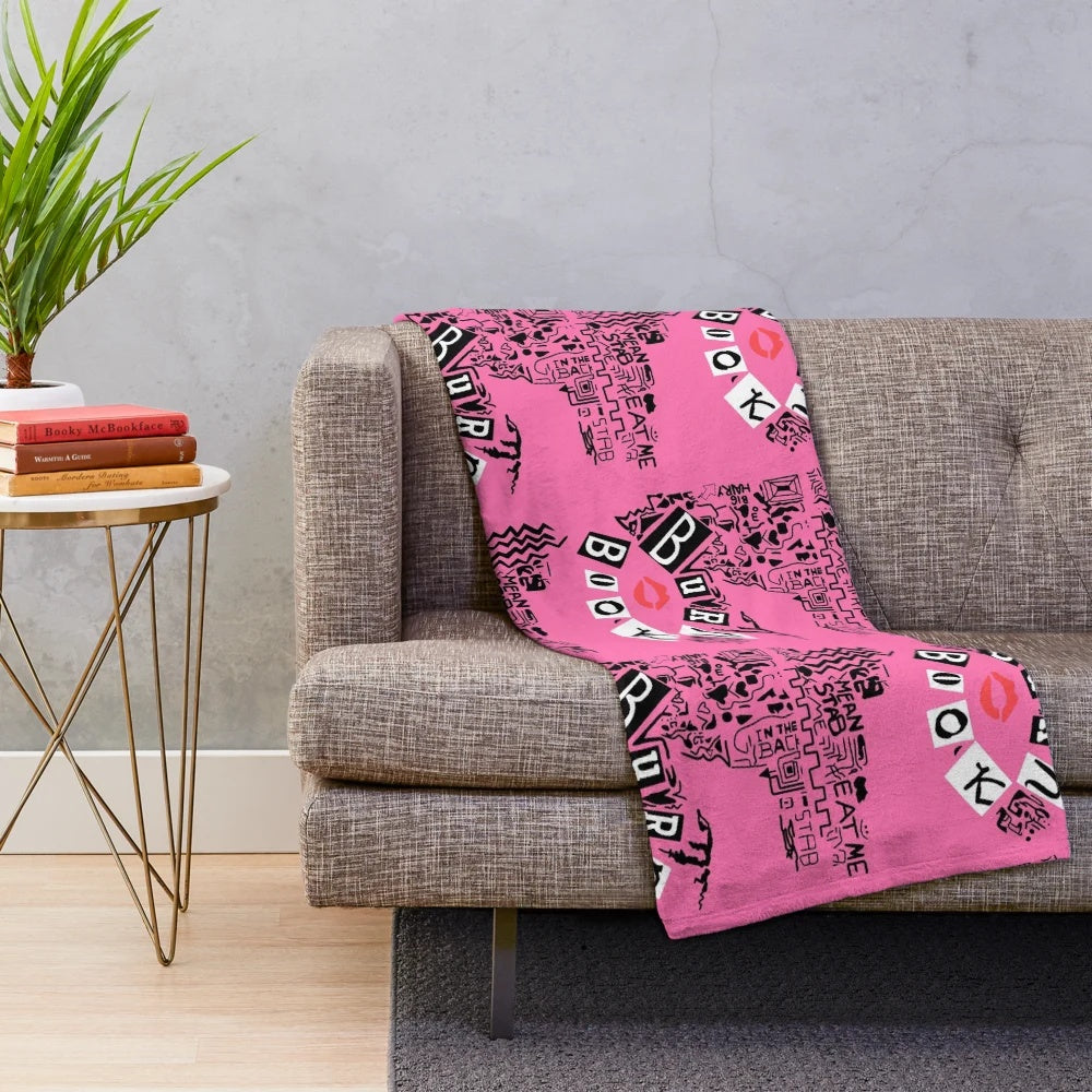 Mean Girls inspired plush blanket with aesthetic design and funny quote