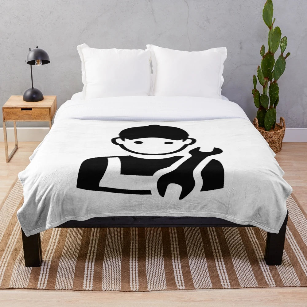 Mechanic Plush Blanket for Engineers and Auto Enthusiasts
