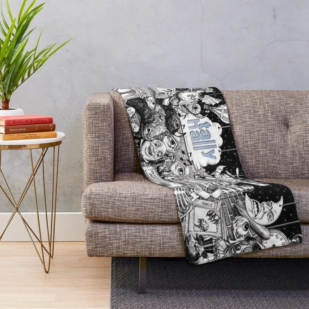Mechanical museum plush blanket with Tally Hall and Miracle Musical design