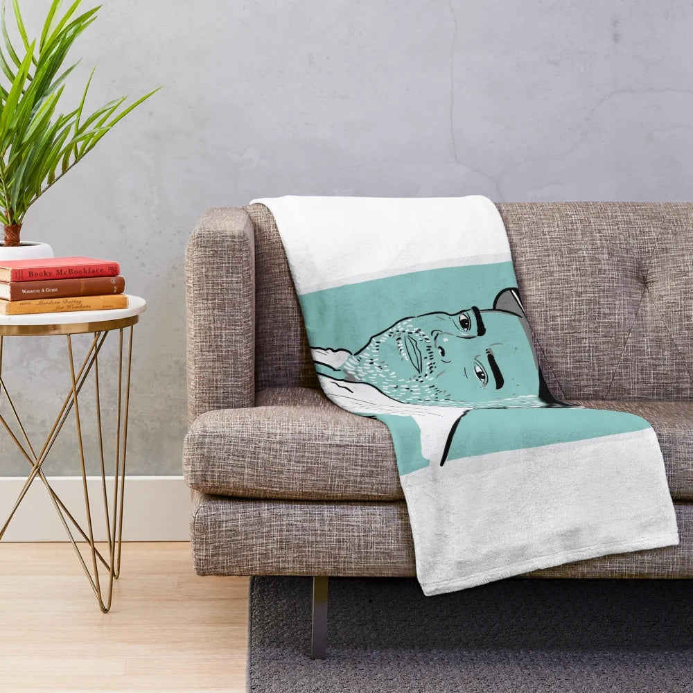 Plush blanket inspired by Mauritanian filmmaker Med Hondo