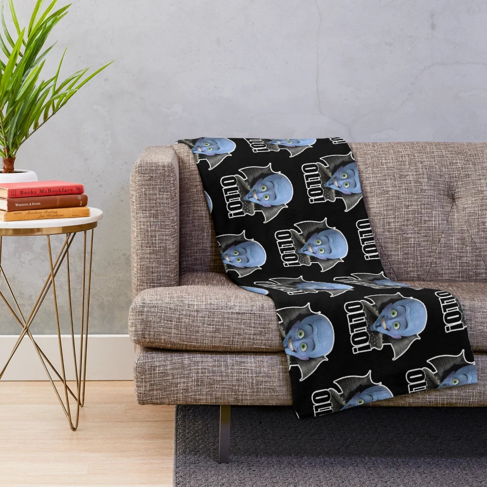 Megamind plush blanket with the iconic villain character from the popular cartoon movie