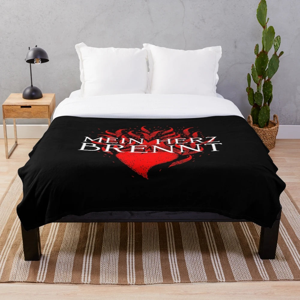 Mein Herz Brennt inspired plush blanket with a cozy, soft design