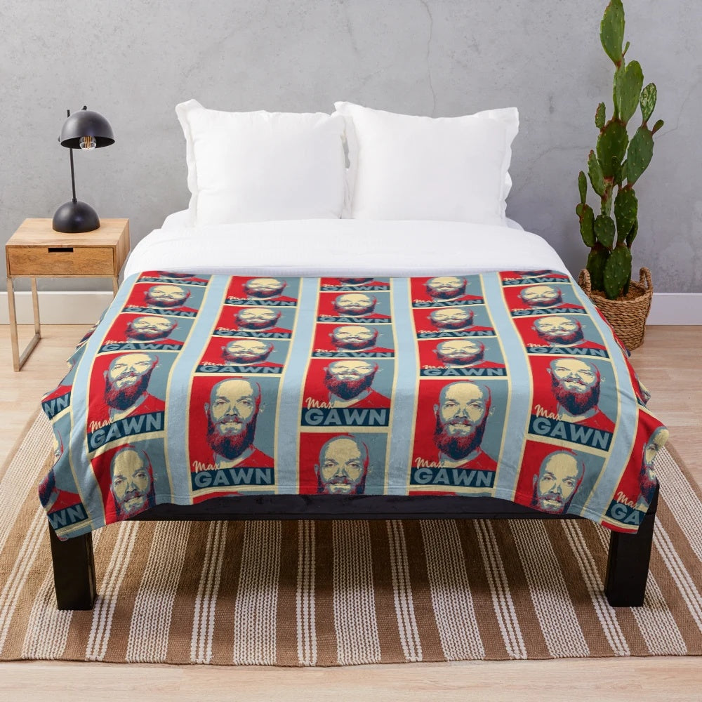 Max Gawn inspired plush blanket with Melbourne Demons logo