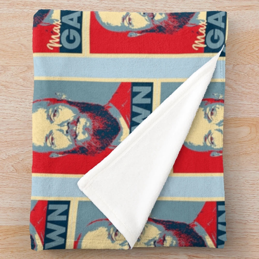 Max Gawn inspired plush blanket with Melbourne Demons logo