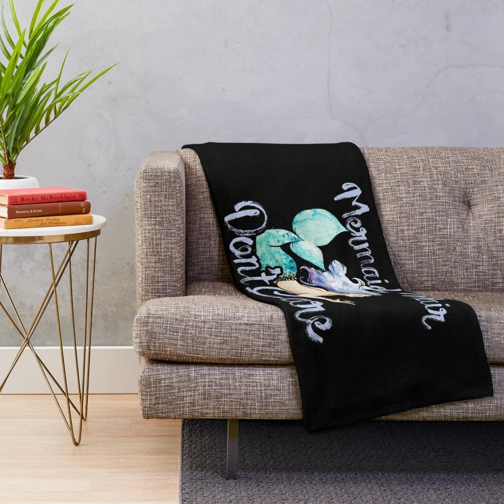 Mermaid-themed plush blanket with cozy design for ocean lovers