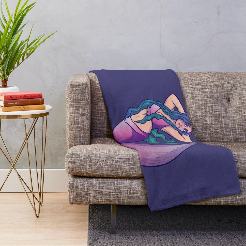 Soft and cuddly mermaid plush blanket with an ocean-inspired design