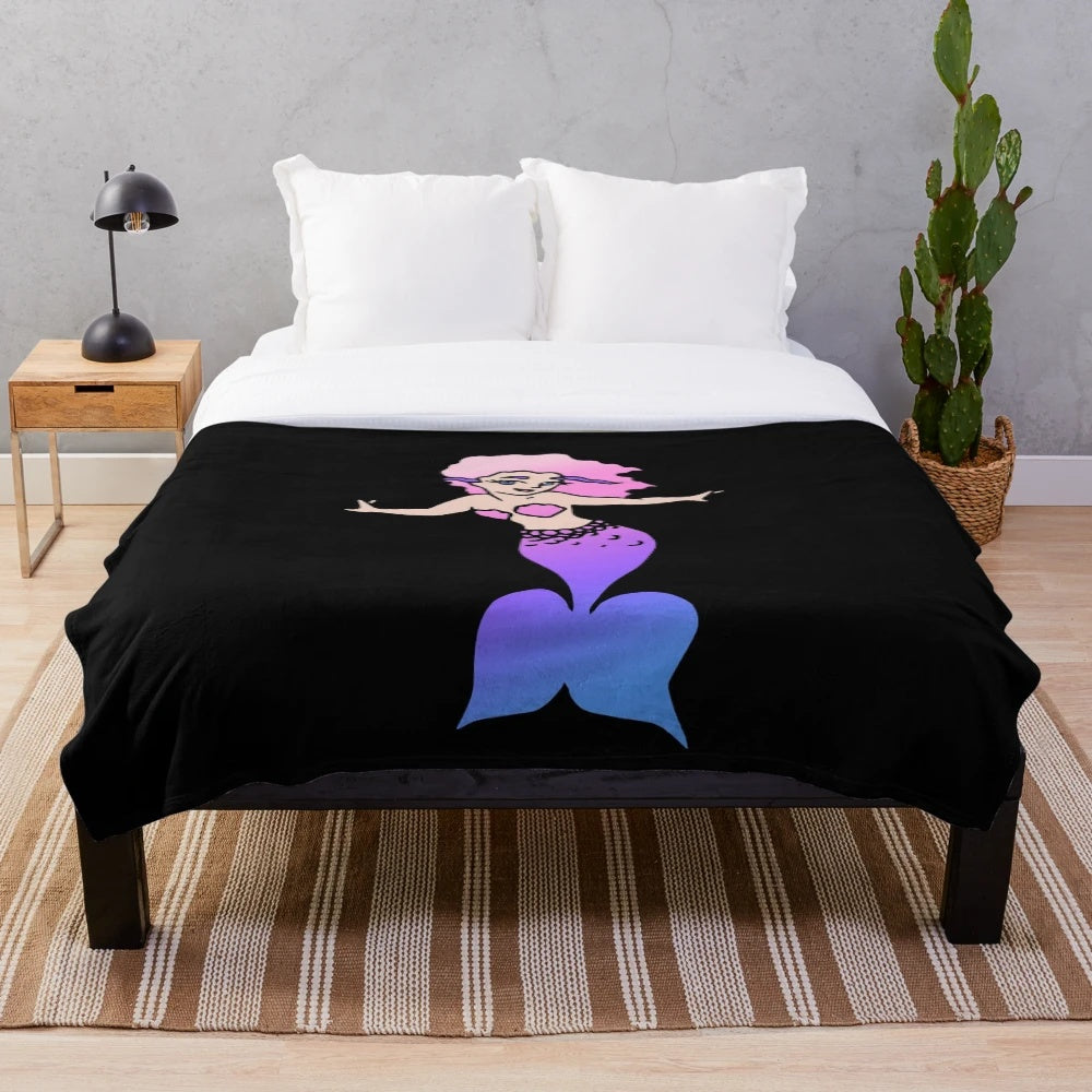 Mermaid plush blanket with a soft, cuddly design