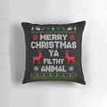 Merry Christmas Pillow with Funny Christmas Sweater Design