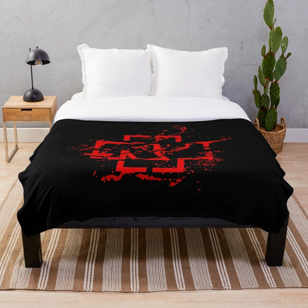 Soft, plush blanket for metal music fans featuring Rawkk RMTN inspired design