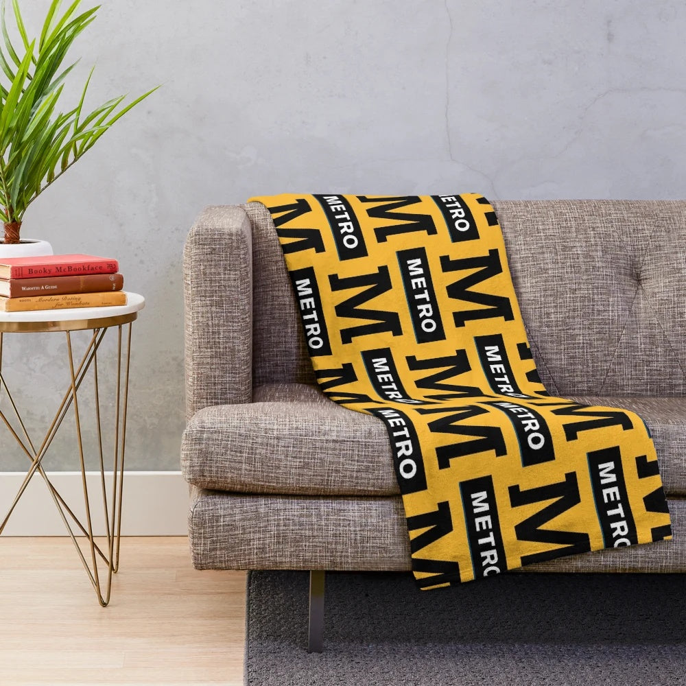 Tyne and Wear Metro plush blanket with focus on public transportation