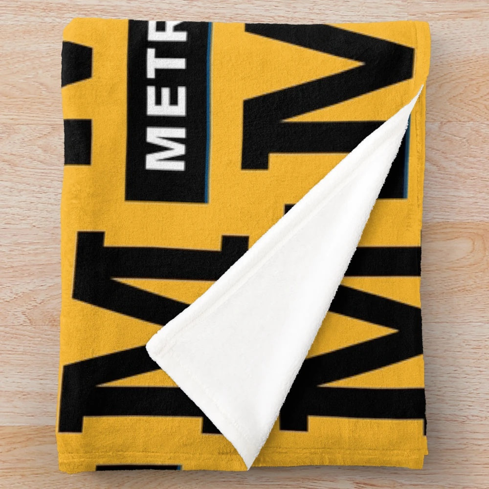 Tyne and Wear Metro plush blanket with focus on public transportation