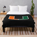 Miami Hurricanes inspired plush blanket for college football fans