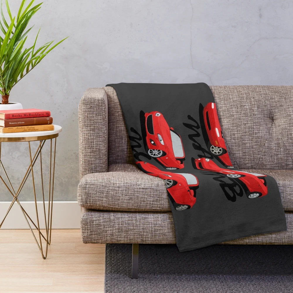 Miata Generations Plush Blanket for Mazda MX5 and Roadster Fans