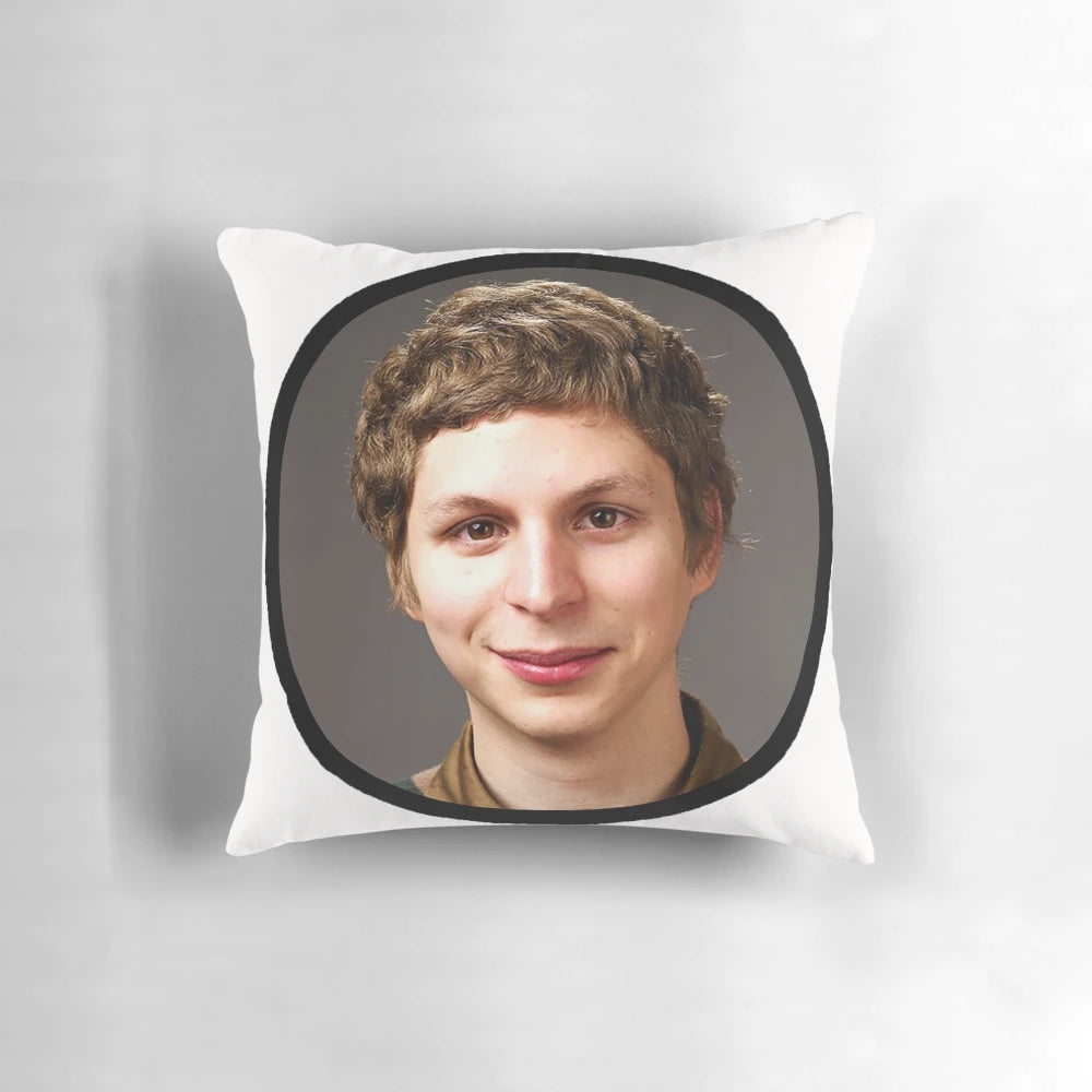 Comfortable pillow featuring a print of actor Michael Cera from the movie Scott Pilgrim vs. the World