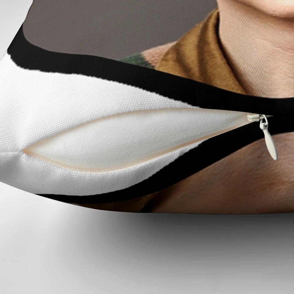 Comfortable pillow featuring a print of actor Michael Cera from the movie Scott Pilgrim vs. the World