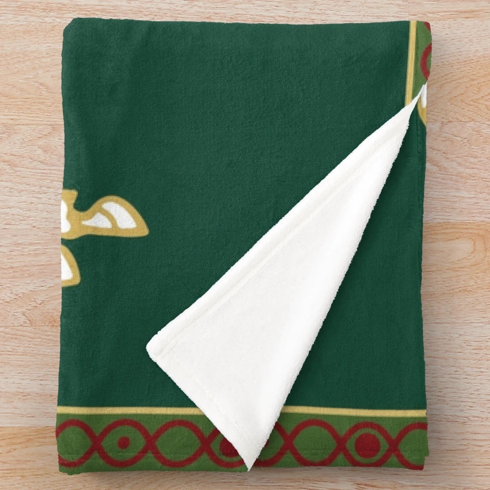Rohan inspired plush blanket featuring the iconic Rohan banner