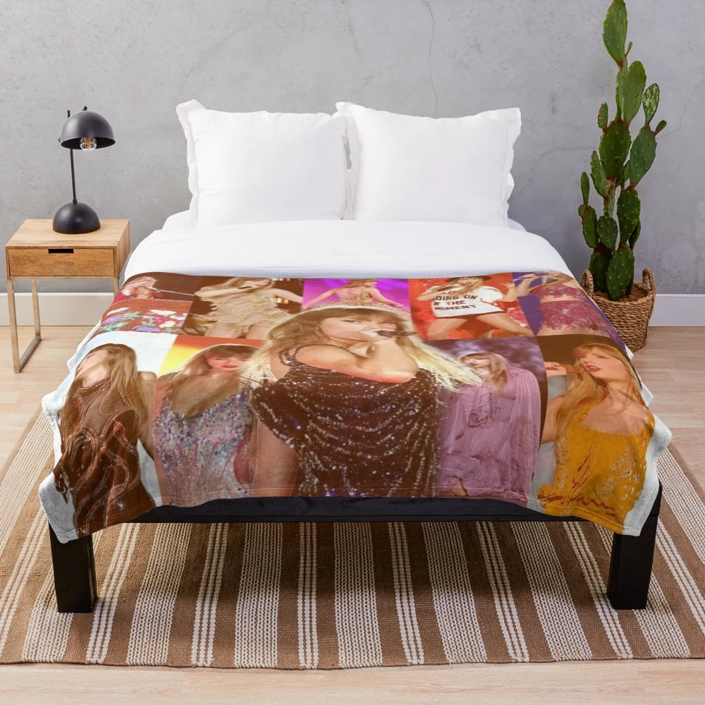 Plush blanket featuring a blonde woman in a dark, midnight-inspired design