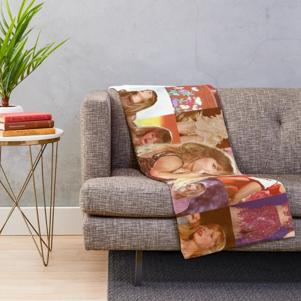 Plush blanket featuring a blonde woman in a dark, midnight-inspired design