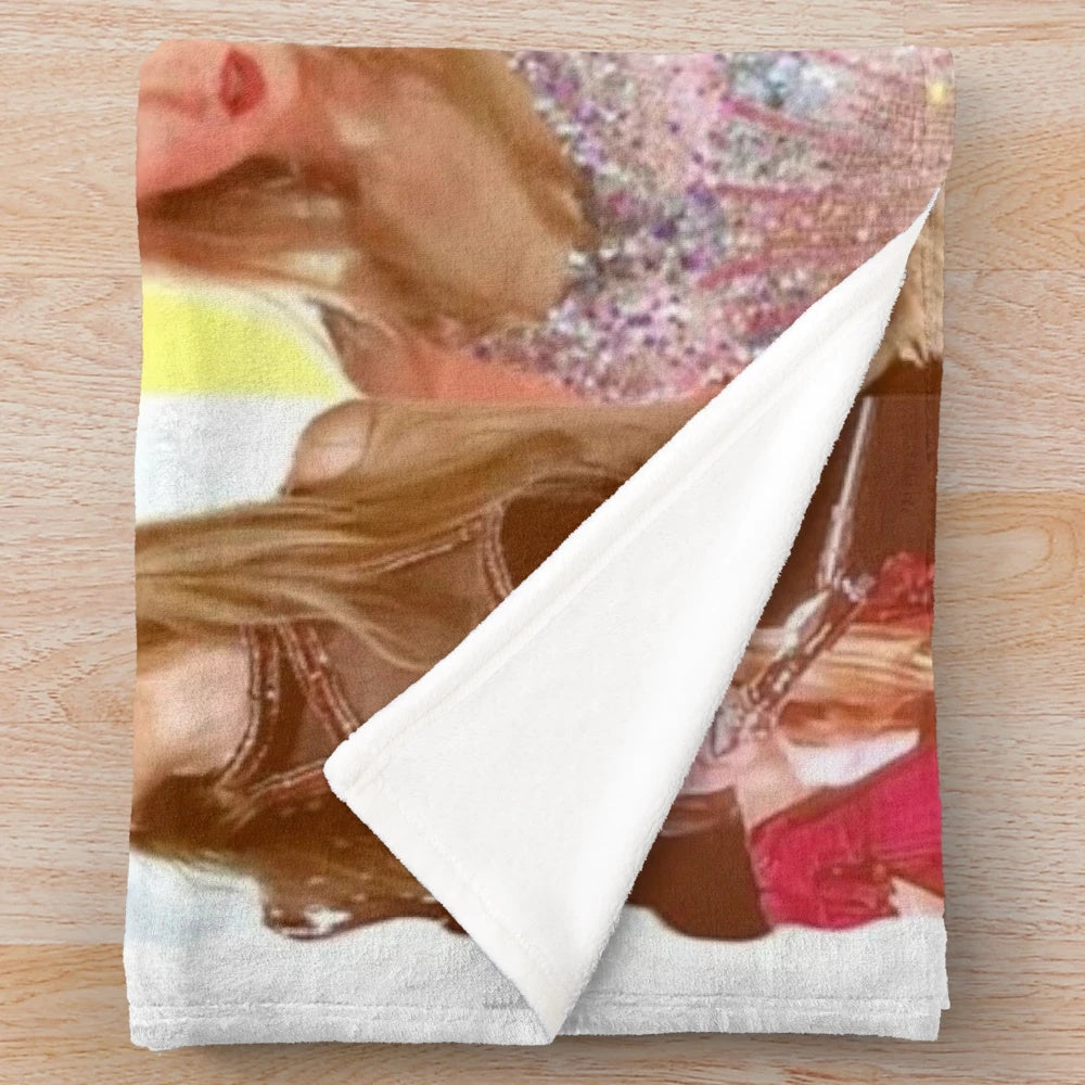 Plush blanket featuring a blonde woman in a dark, midnight-inspired design