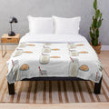 Soft and plush milk and cookies themed blanket