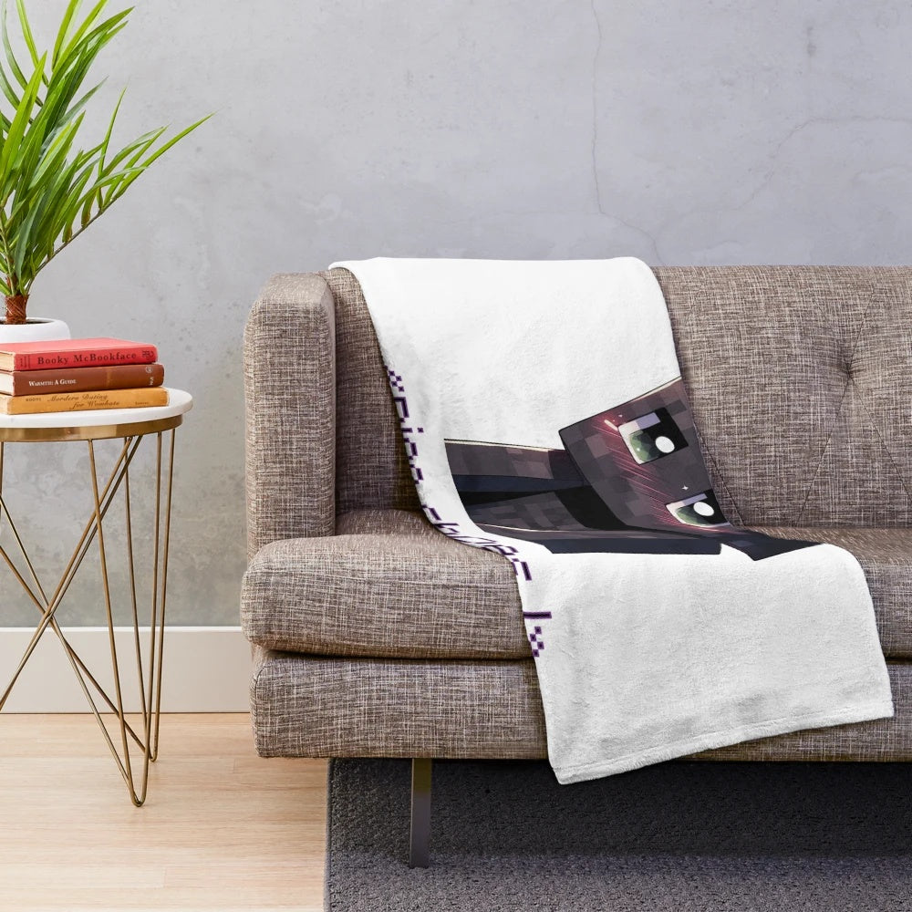Minecraft-themed plush blanket with "Nice Shoes!" design